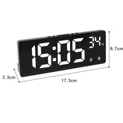 Digital Alarm Clock Travel Clock with Temperature Table Clock Large Display for Bedroom Office Kitchen Home Decoration