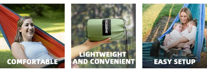 Outdoor Camping Hammock Portable Hammock Single or Double Hammock Camping Accessories Indoor Garden Yard Hammock Swing Travel