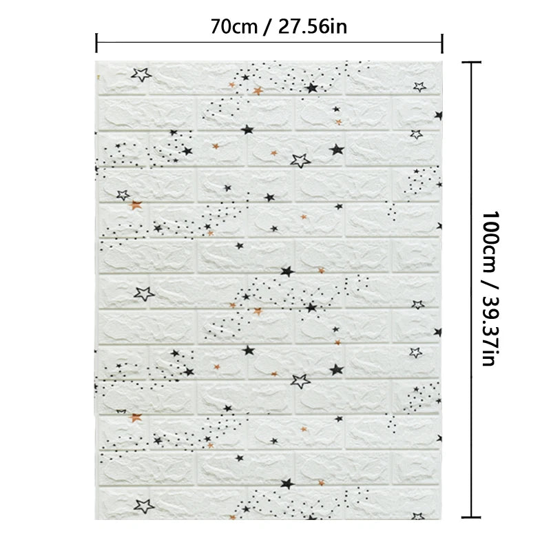 70cm*100cm Self-adhesive Wallpaper Background Modern Home Decoration PVC Waterproof Wall Stickers Foam 3D DIY Brick Pattern Room