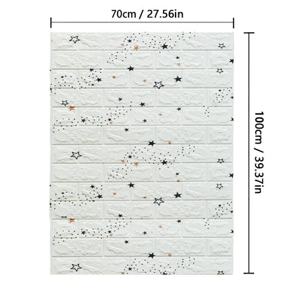 70cm*100cm Self-adhesive Wallpaper Background Modern Home Decoration PVC Waterproof Wall Stickers Foam 3D DIY Brick Pattern Room