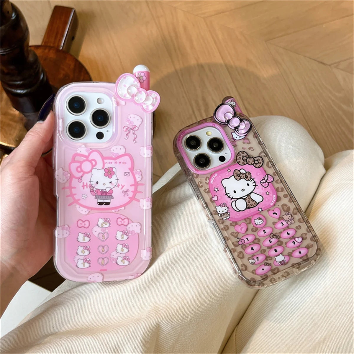 Korean Cute 3D Mobile Phone Cover For iPhone 16 Pro 15 14 Pro Max 15 Promax Case Kawaii Hello Kitty Cartoon Shockproof Cases
