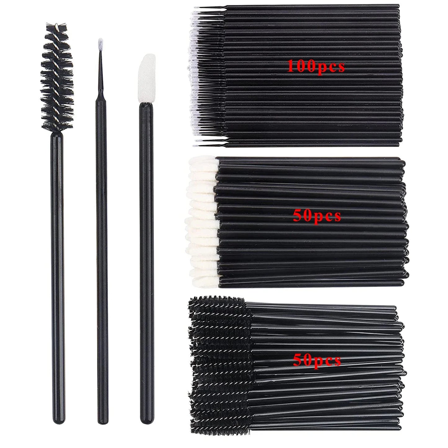 200pcs Disposable Brushes Set Mascara Wands Lip Brushes Microbrush Applicator Swab for Eyelash Extension Eyebrow Makeup Tools