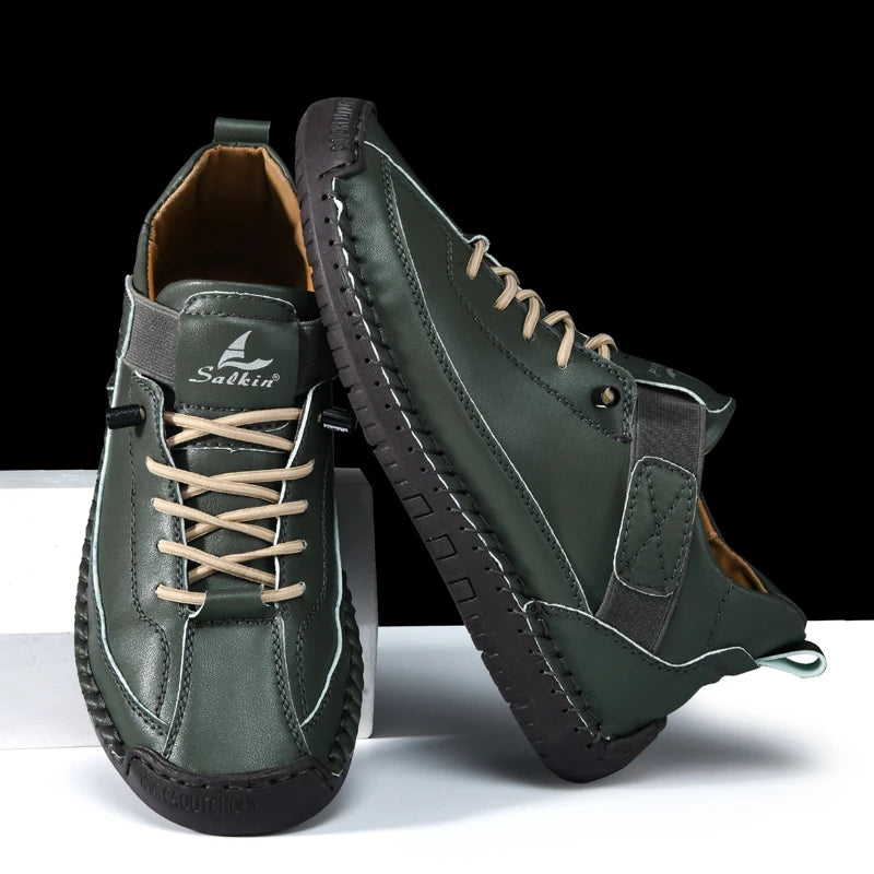 Handmade Women's Shoes Casual Ankle Boots Comfortable Slip-Resistant Breathable Shoes Elastic Strap Outdoor Walking Flat Shoes