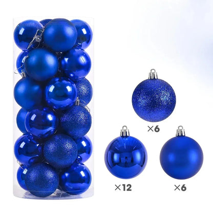 24Pcs 3/4/6CM Christmas Balls Decoration Christmas Tree Hanging Ornaments for Party Decor New Year Navidad Gift 2026 Accessories