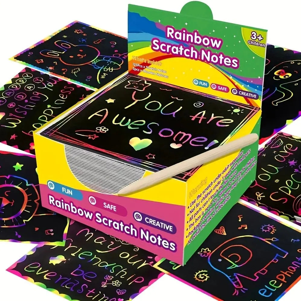 Dazzling Scratch Painting Parent Child Interactive Toys Note Cards Handmade Painting