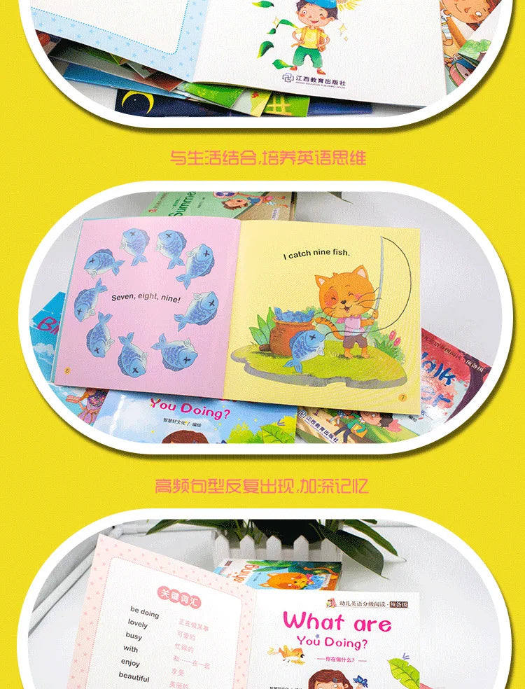 60 Books/Set Children's English Early Learning Picture Book Graded Reading Storybook Enlightenment Cognitive Tale Bedtime Story