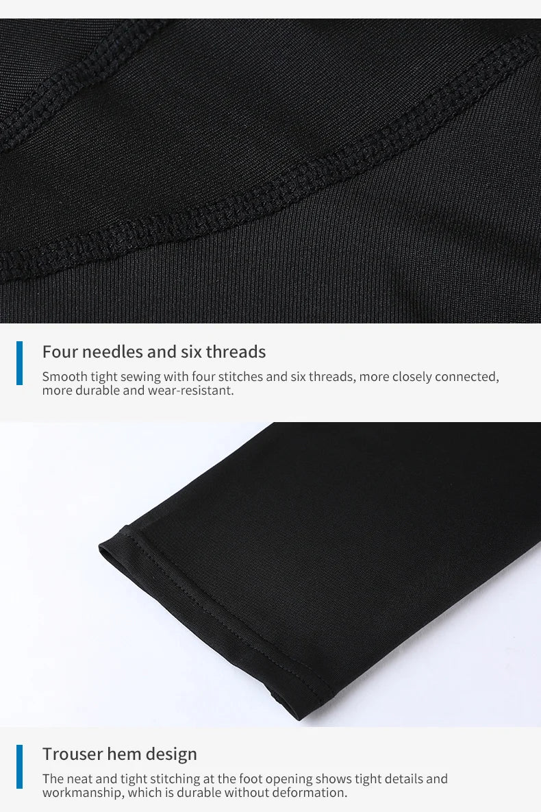 Tights Mens Spring Autumn Winter Basketball Training Elastic Fitness Base Pants Fast Dry Running Compression Long PantsIce Silk