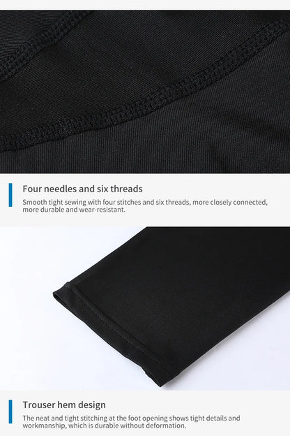 Tights Mens Spring Autumn Winter Basketball Training Elastic Fitness Base Pants Fast Dry Running Compression Long PantsIce Silk