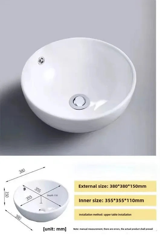 Bathroom washbasin Balcony washbasin Round size two models excluding faucet Sold separately ceramic pedestal washbasin