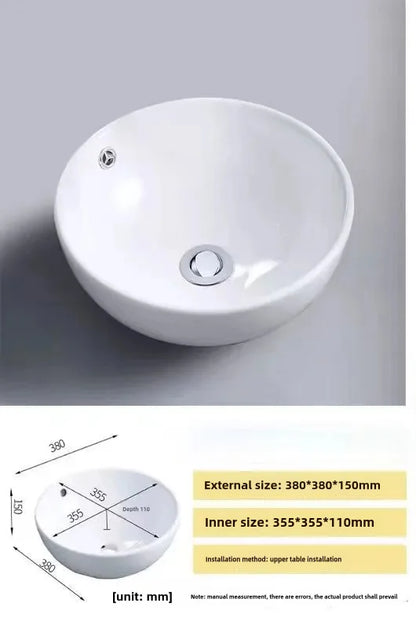 Bathroom washbasin Balcony washbasin Round size two models excluding faucet Sold separately ceramic pedestal washbasin