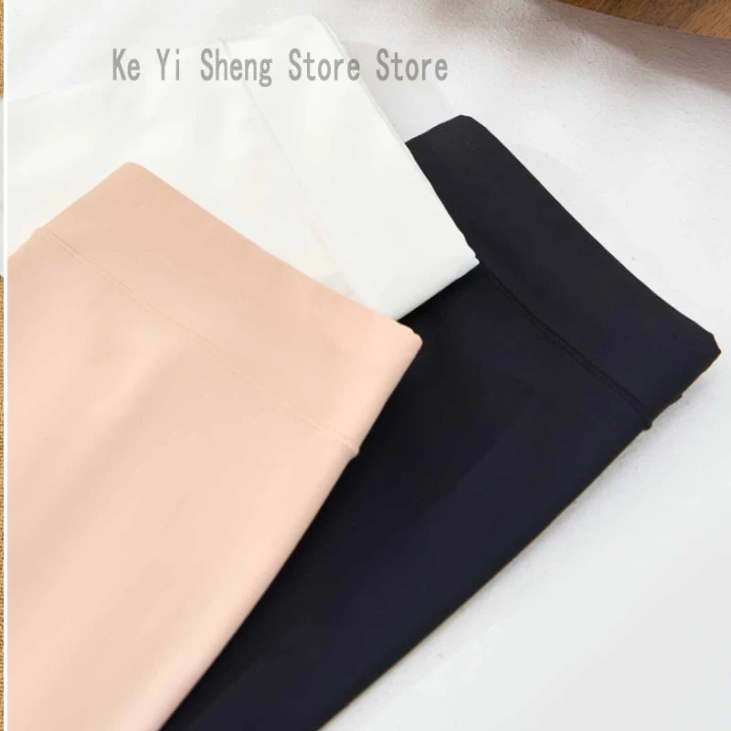 Women's thin safety pants, women's seamless breathable leggings, non-curling edge exposure, and plain pants are comfortable