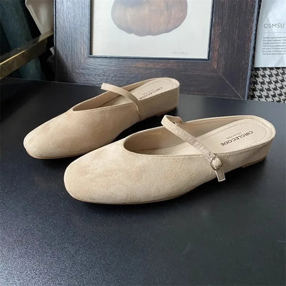 Woman Shoes ‌Summer New Women's Slippers Outdoor Casual Low Heel Slides with Buckle Slippers Women Daily Wear Closed Toe Sandals