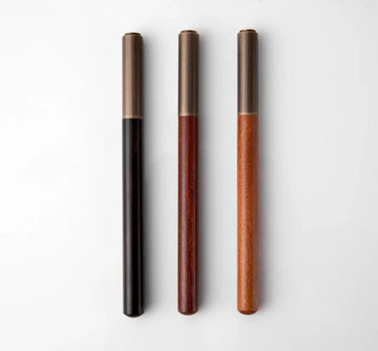 Luxury Retro Wood Bronze Fountain Pen Office Business Writing Art Calligraphy Ink Pens 0.5mm School Student Stationery Gifts