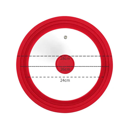 Multifunctional Tempered Glass Pot Lid Silicone Rim Cool Touch Handle Steam Dishwasher Safe Skillet Pan Cover Christmas Gift