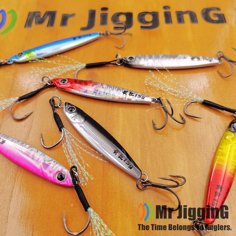Mr JigginG Fast Sinking Metal Jig Lure 10/15/20/30/40g Saltwater Shore Casting Fishing Sea Bass Metal Jig Artificial Bait Tackle