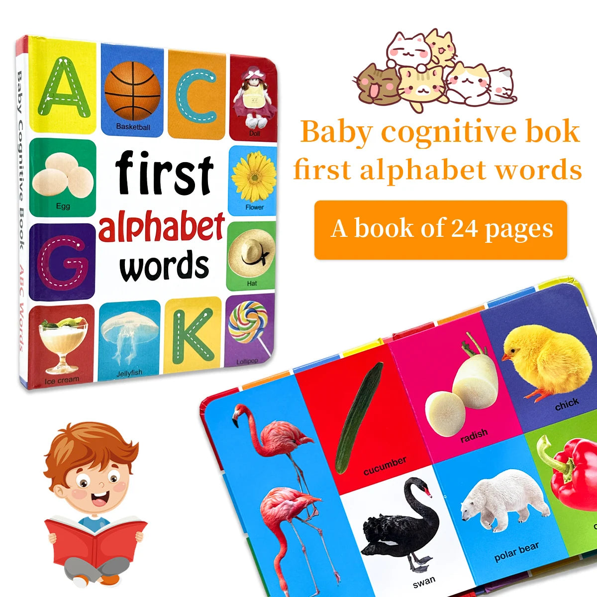 0-2 Years English Children's Cognitive Encyclopedia Enhancing Cognition Children's Early Learning Books Gifts
