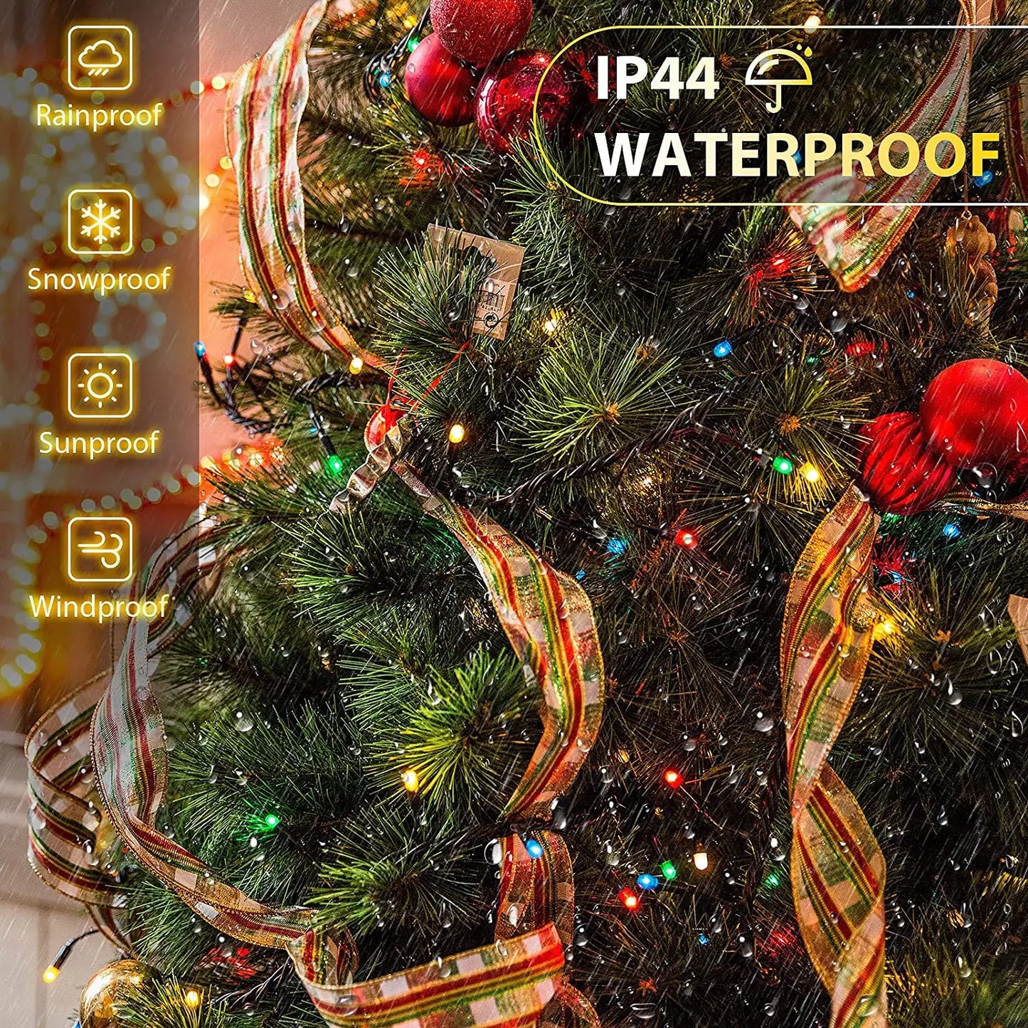 2m Christmas tree ring light string colorful decorative light