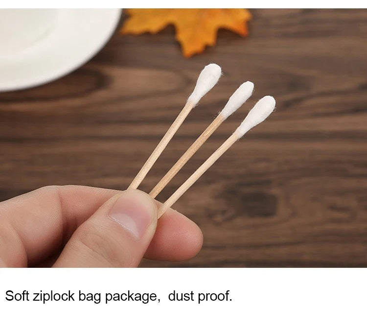 500pcs Double Head Cotton Swab Women Makeup Cotton Buds Tip for Wood Sticks Nose Ears Cleaning Health Care Tools