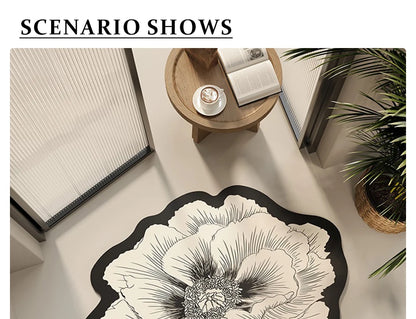 Bathroom Floor Mat Water-absorbing Non-slip Dirt-resistant Carpet Flower Diatom Mud Special-shaped Rug Door Home Decoration Mats
