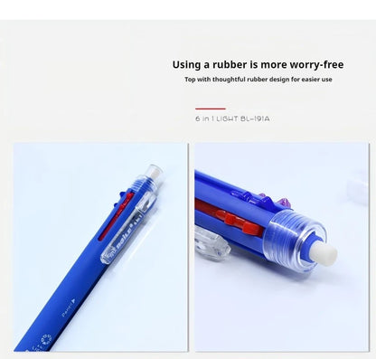 5-Color 0.7mm Ballpoint Pen And 0.5mm Automatic Pencil 6-in-1 Set Creative Writing Office And School Tool