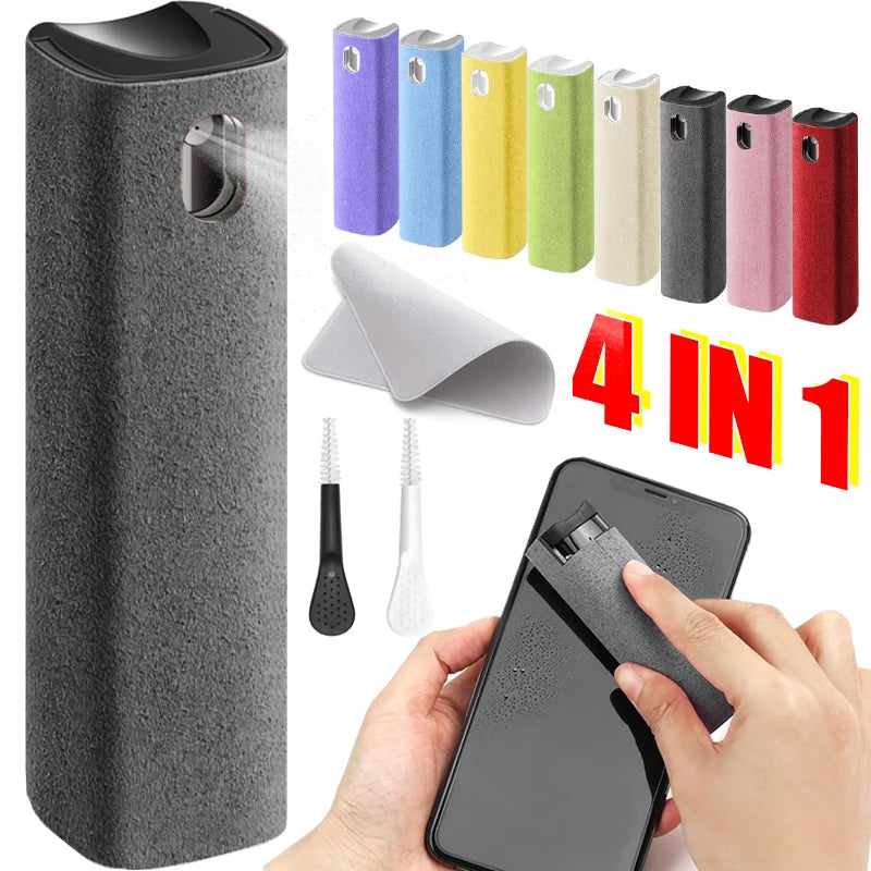 Mini Screen Cleaner Spray & Microfiber Cloth Set – Soft Polishing Kit for Smartphones, PCs & Tablets