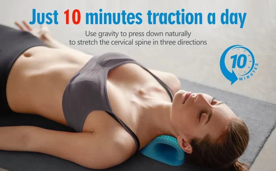 Neck and Shoulder Relaxer Cervical Traction Device for Relief and Cervical Spine Alignment Chiropractic Pillow Neck Stretcher