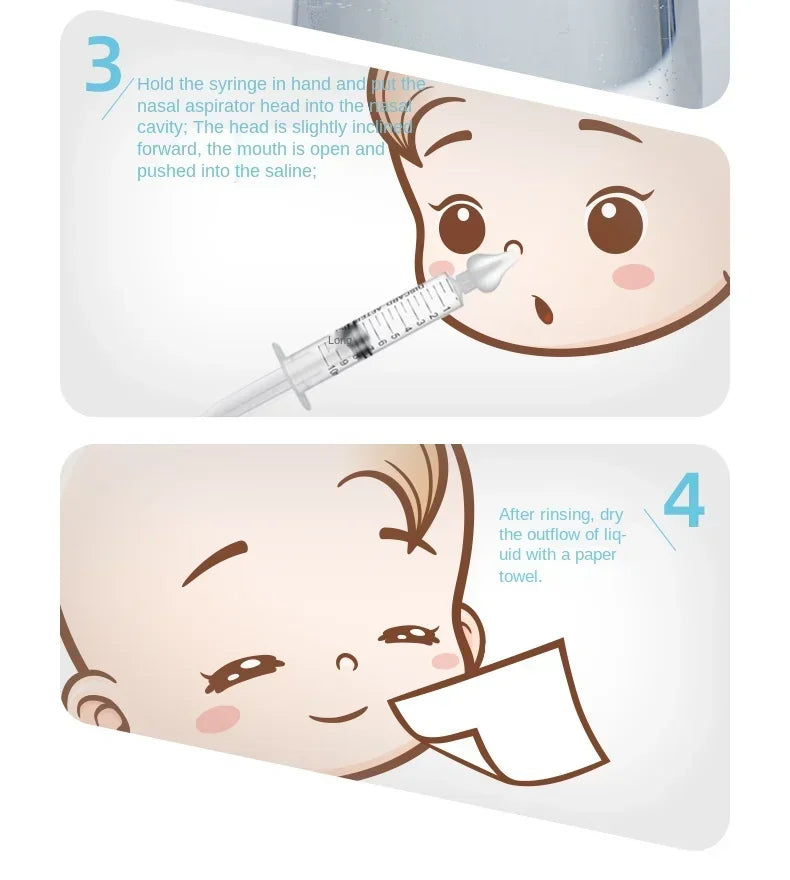 1/2Pcs Needle Tube Baby Nasal Aspirator Syringe Baby Nose Cleaner Rhinitis Nasal Washer Irrigator Baby Nose Washing for Children