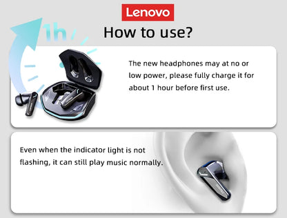5PCS Original Lenovo GM2 Pro 5.3 Earphones Bluetooth Wireless Earbuds Low Latency Headphones HD Call Dual Mode Gaming Headsets