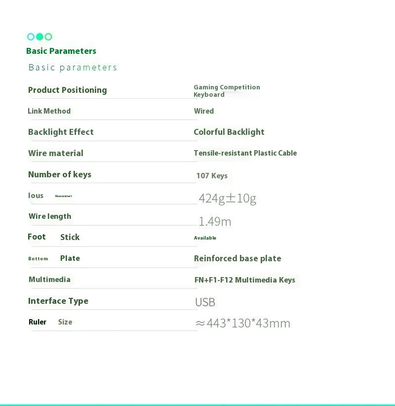 Practical Computer Mouse USB Mechanical Gaming Keyboard Mouse Anti-slip Matte Computer Keyboard For Suitable For PC And Tablets