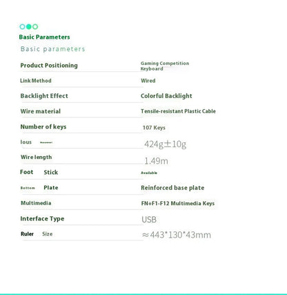 Practical Computer Mouse USB Mechanical Gaming Keyboard Mouse Anti-slip Matte Computer Keyboard For Suitable For PC And Tablets