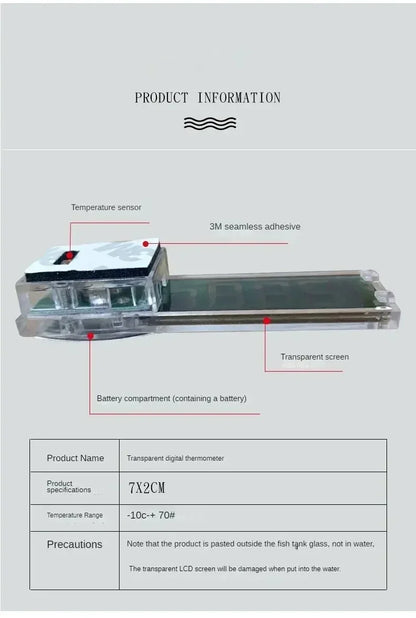 1pcs Aquarium Thermometer Electronic LCD Digital Fish Tank Temperature Measurement Fish Tank Temp Meter Aquarium Accessories