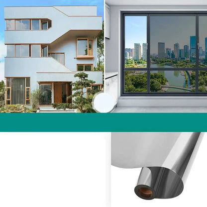 Unidirectional mirror window film protection insulation glass film privacy home window balcony sunscreen sticker