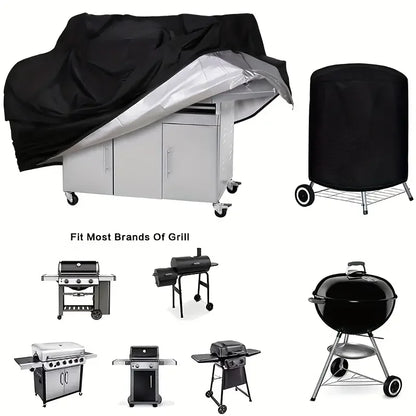 BBQ Gas Grill Cover UV Protective Durable Convenient Fits Weber Char-Broil Grill Furniture Cover Black