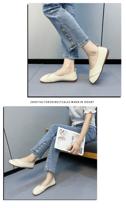 Shoes for Women Summer New One Pedal Light Women's Casual Shoes Shallow Slip on Ladies Walking Shoes Female Breathable Flats