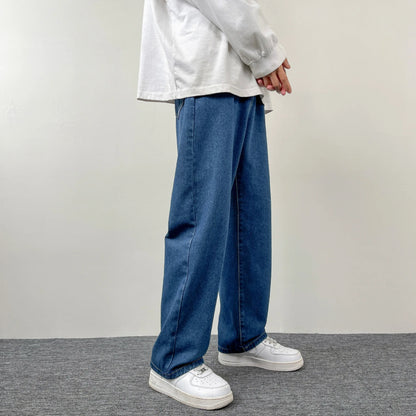 2025 New Men's Jeans | Korean Euro US Style | Straight & Wide Leg Denim Pants | Trendy Solid Color & Black Design