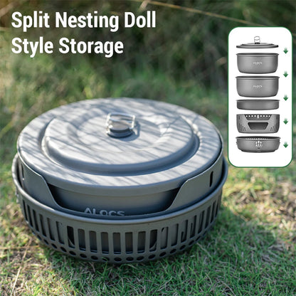 Camping Cookware Portable Camping Stove Outdoor Cooking Set for Backpacking Hiking Picnic BBQ