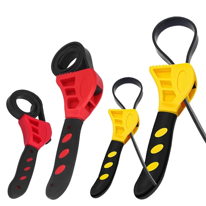 1Pcs 6inch Belt Wrench Oil Filter Puller Strap Spanner Chain Wrench Strap Opener, Adjustable Disassembly Tool