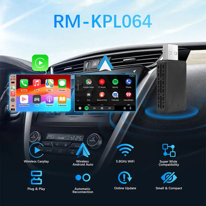 NEW 2in1 Wireless CarPlay AI Mini Android Auto Box Plug&Play Automatic Connection Compatible with 99% of Cars For Car Radio