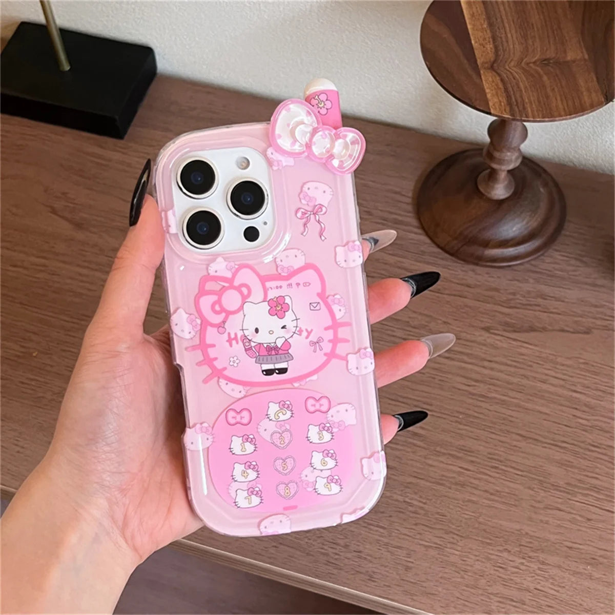 Korean Cute 3D Mobile Phone Cover For iPhone 16 Pro 15 14 Pro Max 15 Promax Case Kawaii Hello Kitty Cartoon Shockproof Cases