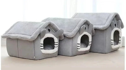Indoor Warm Dog House Soft Pet Bed Tent House Dog Kennel Cat Bed Removable and Washable Cushion Suitable Four Season Universal