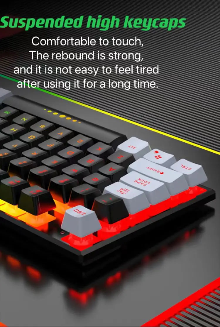 Wired Keyboard And Mouse Set Usb Luminous Mechanical Keyboard And Mouse Set For PC Laptop Computer Game Office