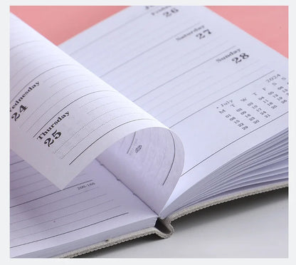 365-Day 2025 Portable A7 Pocket Planner Pu Cover Daily Weekly Schedule Notebook Calendar Journal School Office Supplies Agenda