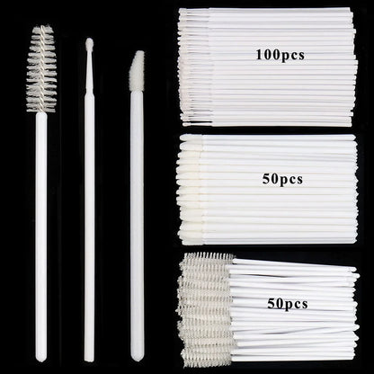 200pcs Disposable Brushes Set Mascara Wands Lip Brushes Microbrush Applicator Swab for Eyelash Extension Eyebrow Makeup Tools