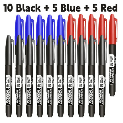 Permanent Marker Pen Drawing Markers Black Blue Red Waterproof Ink Sketch Pens Stationery Art School Supplies For Glass Metal