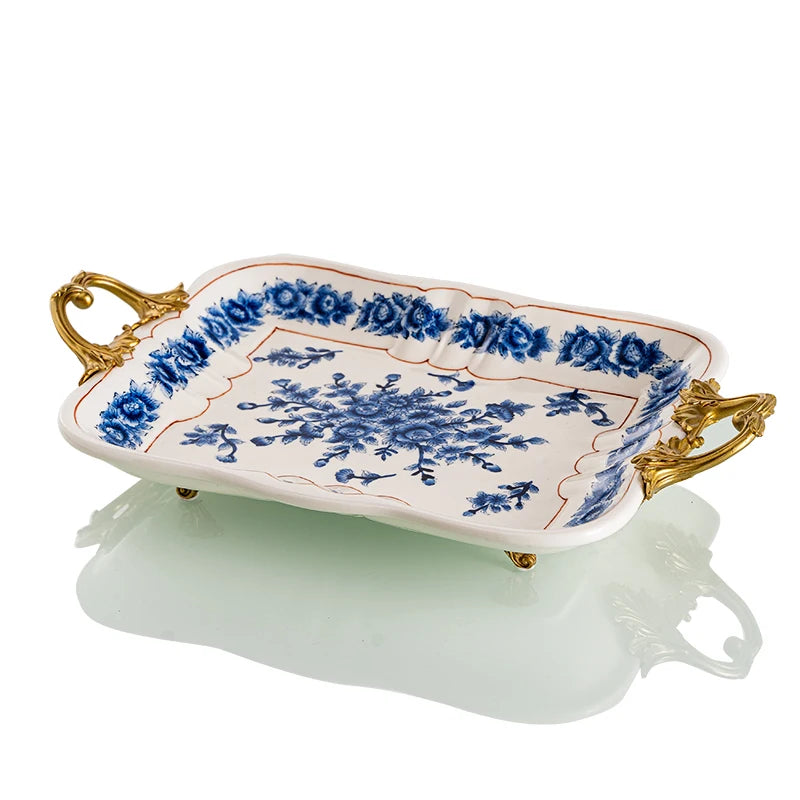 Kitchen Unique Plate Organizer Modern Design Aesthetic Plates Art Fashionable Bandeja Decorativa Centro De Mesa Home Accessories