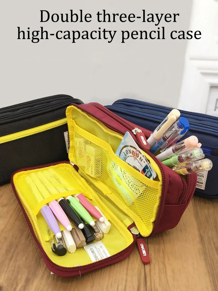 1PC Large Capacity Pencil Case Stationery Cute Boys Girls Gift Bag Pen Box Pencil Cases Storage Student School Office Supplies