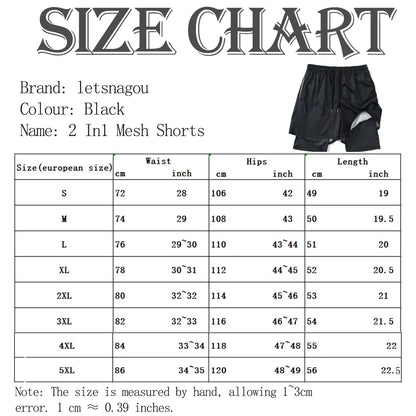 Anime Short Gyms Bilayer 2-in-1 Sports Shorts For Men Sweat-absorbent Quick-drying And Breathable Outdoor Sports Jogging Pants