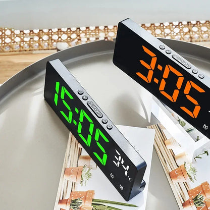 Digital Alarm Clock Travel Clock with Temperature Table Clock Large Display for Bedroom Office Kitchen Home Decoration