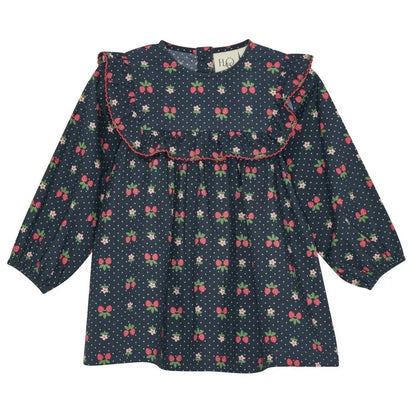 Kids Girls Clothes 25AW New Toddler FL Cute Bow Strawberry Printed Dresses Denim Vest Dress Jeans Children Clothing