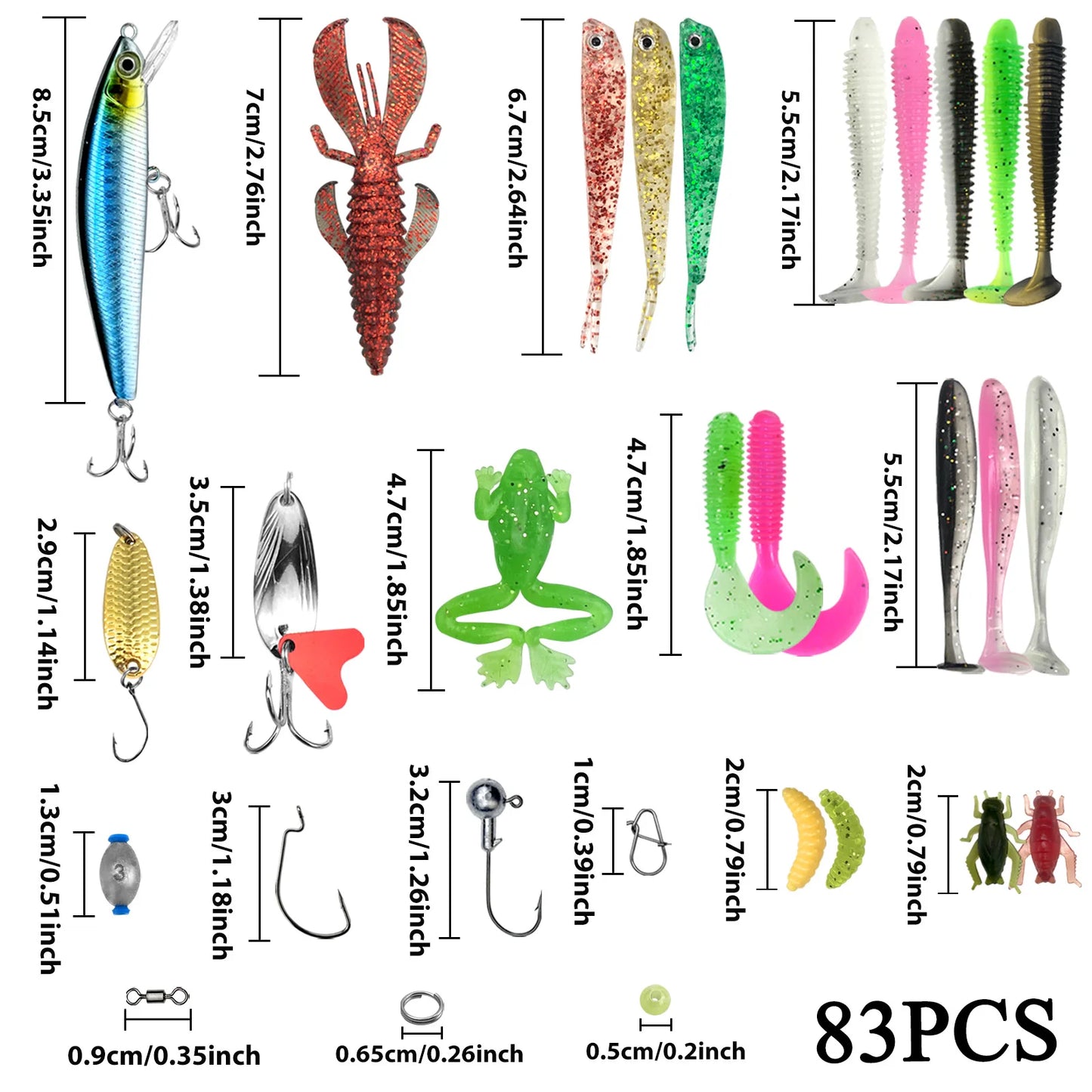 Fishing 83/133/193/239/409pcs Fishing Lure Kit For Trout/Pike/Bass Multi-Lure Fishing Set Layered Tackle Pro Gear Tackle Box